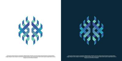 Futuristic technology logo design illustration. Simple shape rhombus square blue gradient digital technology. Flat icon symbol simple abstract creative modern casual business. vector