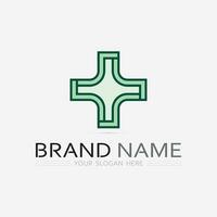 hospital and health care logo design vector cross logo design graphic