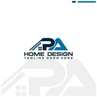 pags un inicial hogar o real inmuebles logo vector diseño