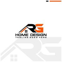 R G initial home or real estate logo vector design