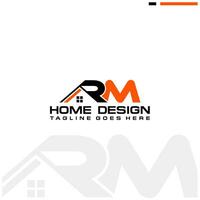 R M initial home or real estate logo vector design