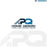 P Q initial home or real estate logo vector design