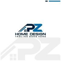 P Z initial home or real estate logo vector design