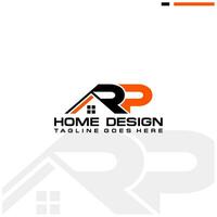R P initial home or real estate logo vector design