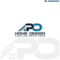 P O initial home or real estate logo vector design