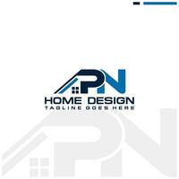 P N initial home or real estate logo vector design