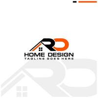 R O initial home or real estate logo vector design