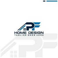 P F initial home or real estate logo vector design