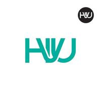 letra hvu monograma logo diseño vector