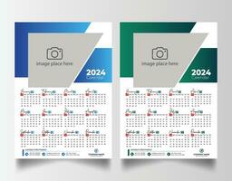 2024 nuevo año calendario vector