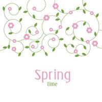 Spring flowers decorative background template with copy space vector