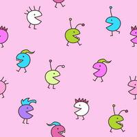 Background friendly fantasy characters, seamless pattern vector