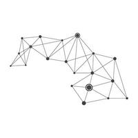 Polygonal Space Background with Connecting Dots and Lines vector