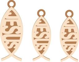 ICHTHYS Multilayer Template, Crafting Jewelry, Laser Cut File vector