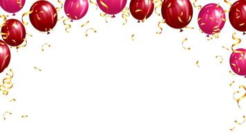 Balloons red celebration frame banner for celebration, anniversary, event and holiday vector