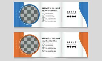 Email signature, email footer template, social media cover or contact card Free Vector