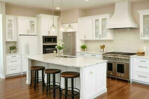 AI generated Transitional Kitchen Styles. Pro Photo