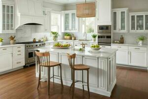 AI generated Transitional Kitchen Styles. Pro Photo