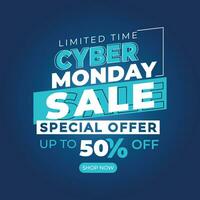 Cyber monday Blue monday  offer social media post template vector