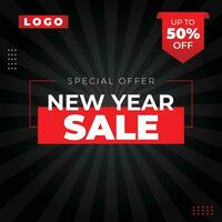 New Year Discount Sales Post Banner Template vector