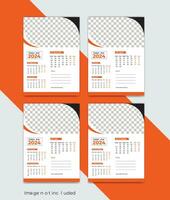 2024 calendar design template, yearly calendar vector design