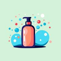 illustration of bottle with shampoo or soap vector