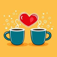 taza de café con corazón vector