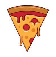 a slice of pizza with a slice of cheese and sauce vector