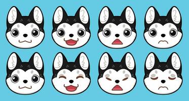 cute cat faces with different expression pro vector
