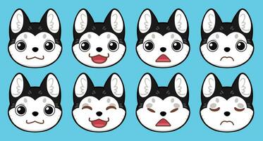 cute cat faces with different expression pro vector