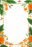 AI generated Green Leaf With Border Frame png