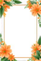 AI generated Green Leaf With Border Frame png