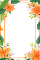 AI generated Green Leaf With Border Frame png