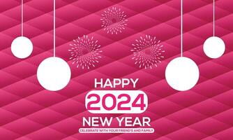 contento nuevo año 2024 web bandera vector