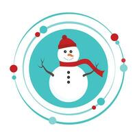 Holiday cartoon snowman vector illustration graphic icon