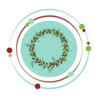 Holiday winter decorative wreath vector illustration icon symbol