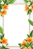 AI generated Orane Flower With Green Leaf Illustration photo