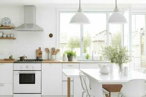 AI generated Scandinavian Kitchen Styles. Pro Photo