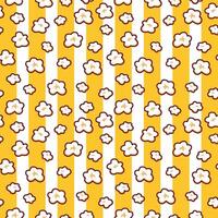 Popcorn seamless pattern background. Pop corn pattern for packaging snacks. Popcorn fluffy flakes pattern. doodle popcorn. vector