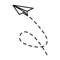 Paper airplane lines. paper Airplane with route line path. flying Paper airplane with dotted track direction. Paper airplanes. vector