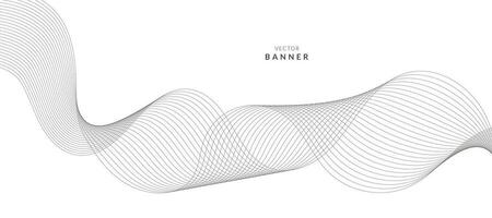 Abstract wave element for design. Digital frequency track equalizer. Stylized line art background. Vector illustration.
