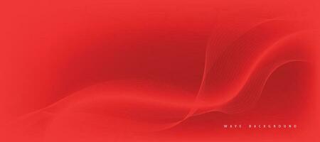 Vector abstract red background with dynamic red waves, lines and particles.