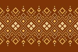 Nature vintages cross stitch traditional ethnic pattern paisley flower Ikat background abstract Aztec African Indonesian Indian seamless pattern for fabric print cloth dress carpet curtains and sarong vector