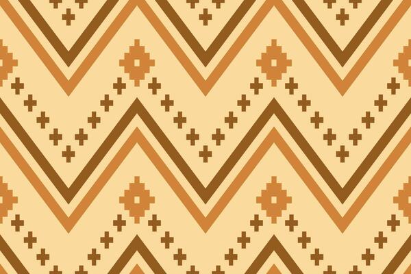 Yellow vintages cross stitch traditional ethnic pattern paisley flower Ikat background abstract Aztec African Indonesian Indian seamless pattern for fabric print cloth dress carpet curtains and sarong