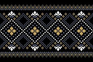 Cross stitch colorful geometric traditional ethnic pattern Ikat seamless pattern abstract design for fabric print cloth dress carpet curtains and sarong Aztec African Indian Indonesian vector