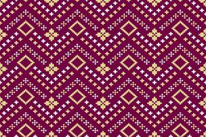 Pink Cross stitch colorful geometric traditional ethnic pattern Ikat seamless pattern border abstract design for fabric print cloth dress carpet curtains and sarong Aztec African Indian Indonesian vector