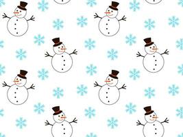 Seamless New Year's Christmas pattern with snowmen vector