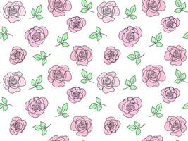 Seamless pattern of pink roses vector