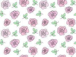 Seamless pattern of pink roses vector