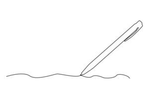 One continuous line drawing of a pen vector